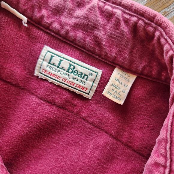 Vintage‎ L.L. Bean USA-Made Chamoise Soft Long Sleeve Shirt size 17 Tall (XLT) - Picture 2 of 6